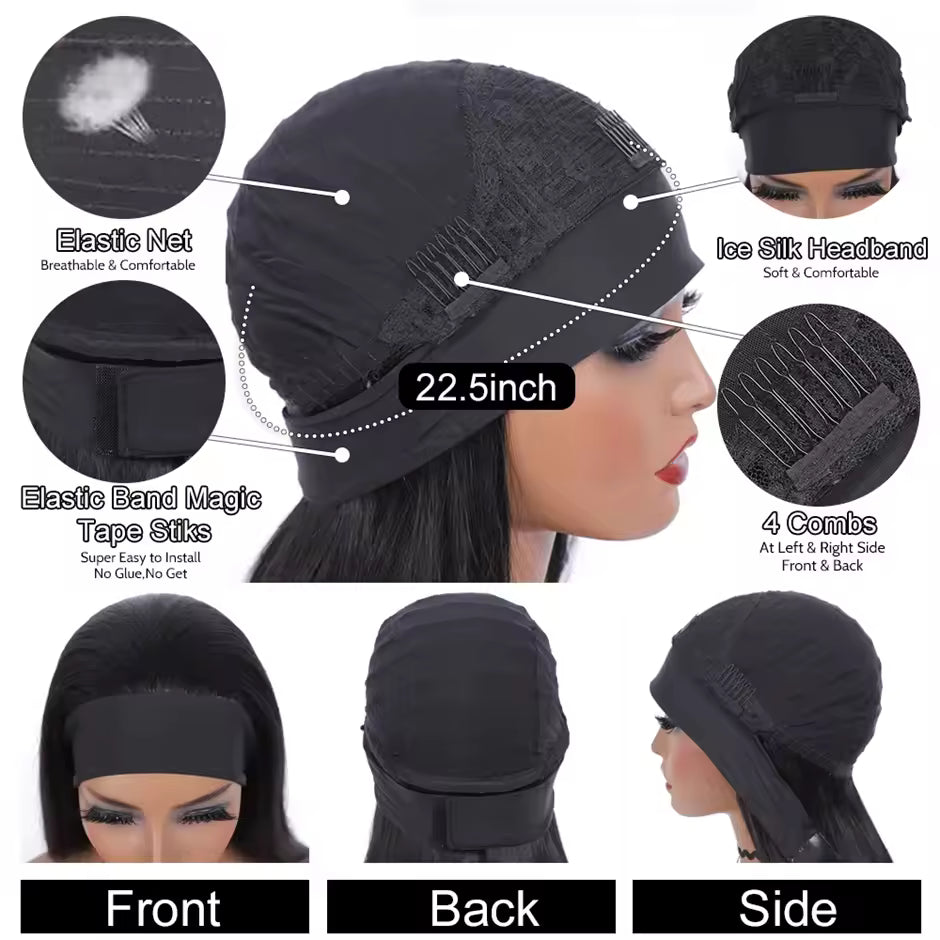 The Band Silk Statement - Human Hair (Headband Wig)