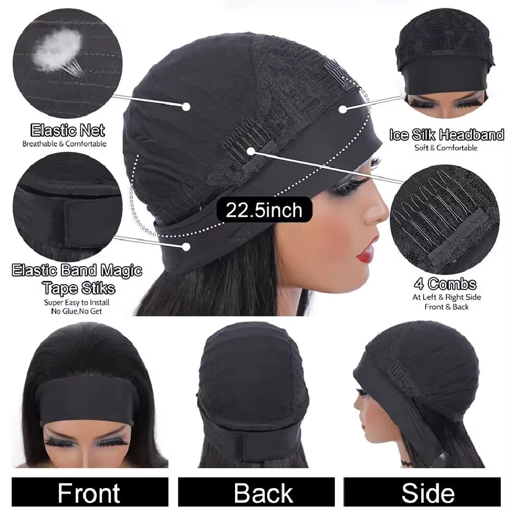 The Band Coco Wave - Human Hair (Headband Wig)